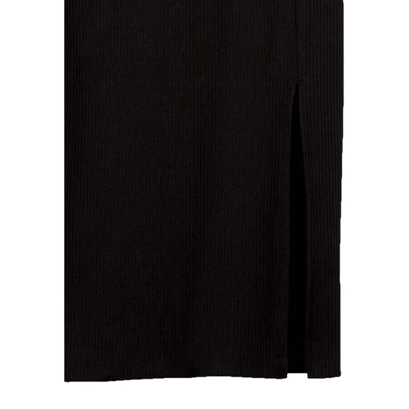Veronique High-Waist Ribbed Academia Slit Office Siren Winter Skirt M - Picture 7 of 11